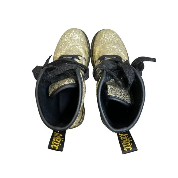 Dr Martens Gold Glitter 1460 Farrah Ankle Boots Women’s Size 7 Doc Marten Rare - Picture 13 of 15